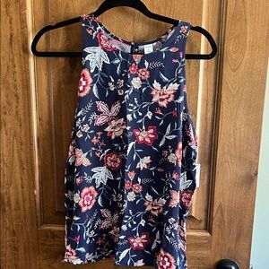 Old Navy Navy Floral High-Neck Camisole